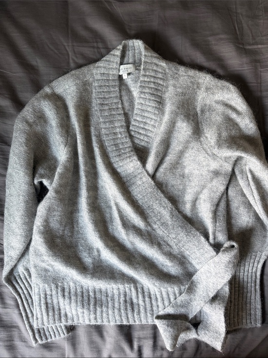 Ted Baker Sweaters - Ted Baker Light Gray Wrap Cardigan Sweater